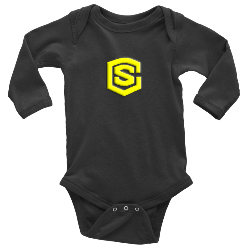 Long Sleeve Baby Bodysuit WITH YELLOW LOGO