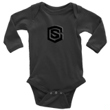 Long Sleeve Baby Bodysuit WITH BLACK LOGO