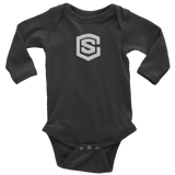 Long Sleeve Baby Bodysuit WITH SILVER LOGO