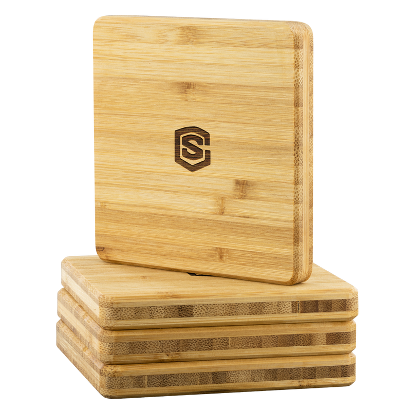 Bamboo Coaster WITH GOLD LOGO
