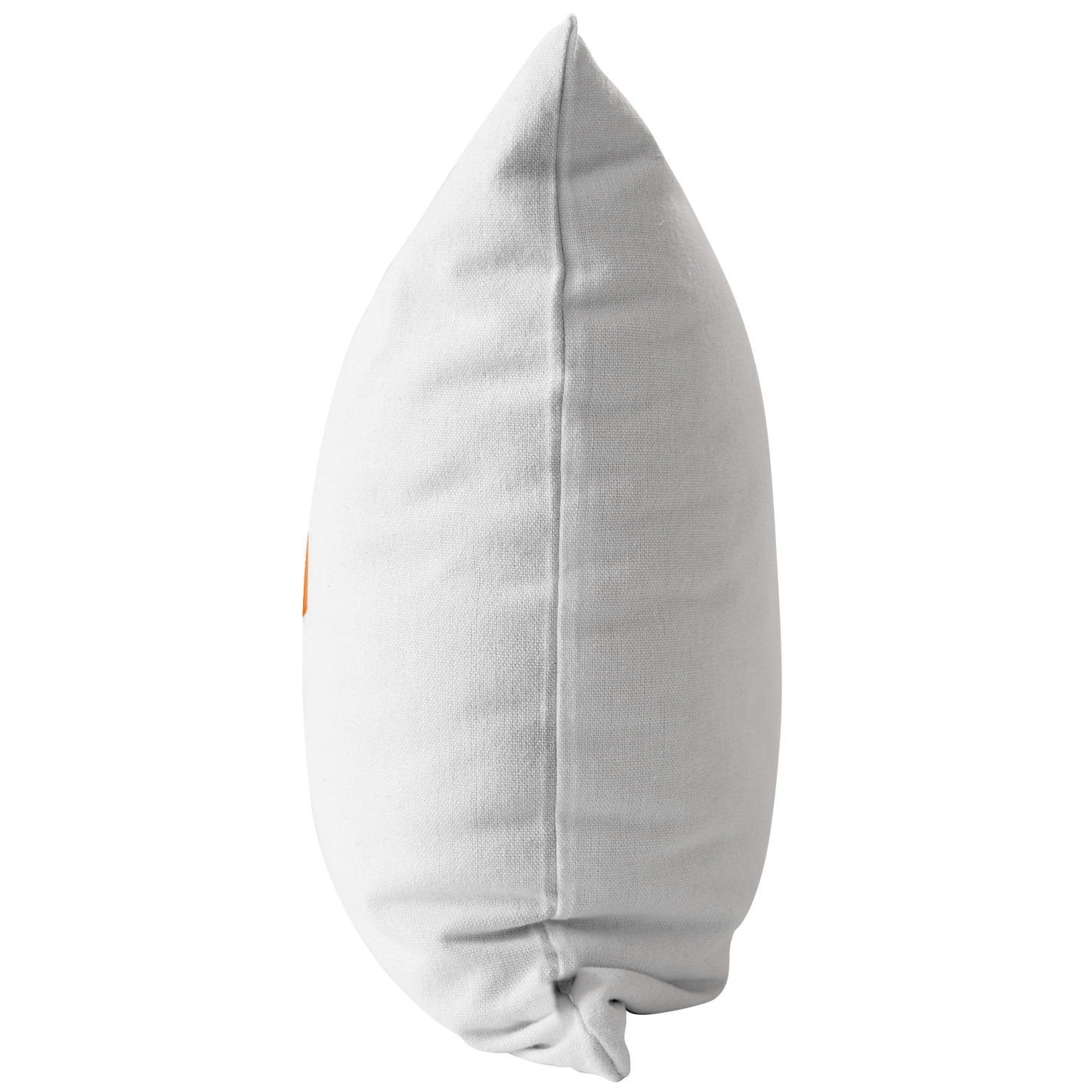 WHITE PILLOW ORANGE LOGO
