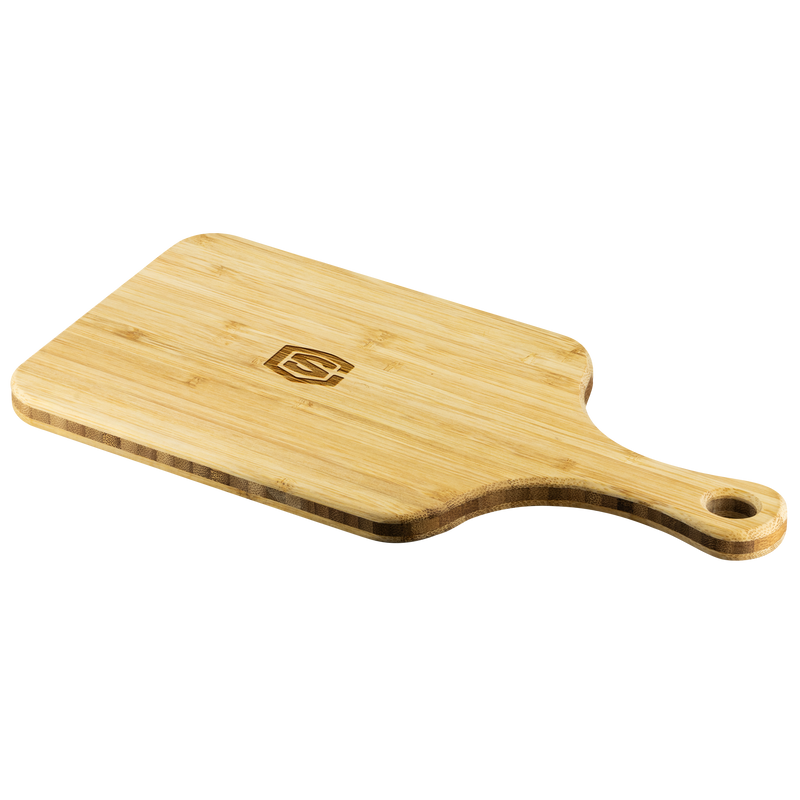 Wood Cutting Board With Handle WITH SILIVER LOGO