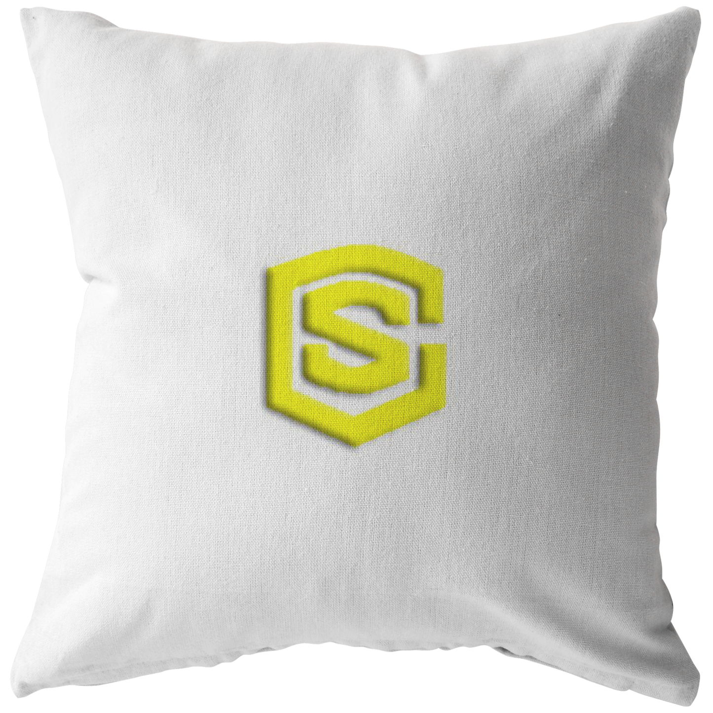 WHITE PILLOW YELLOW LOGO