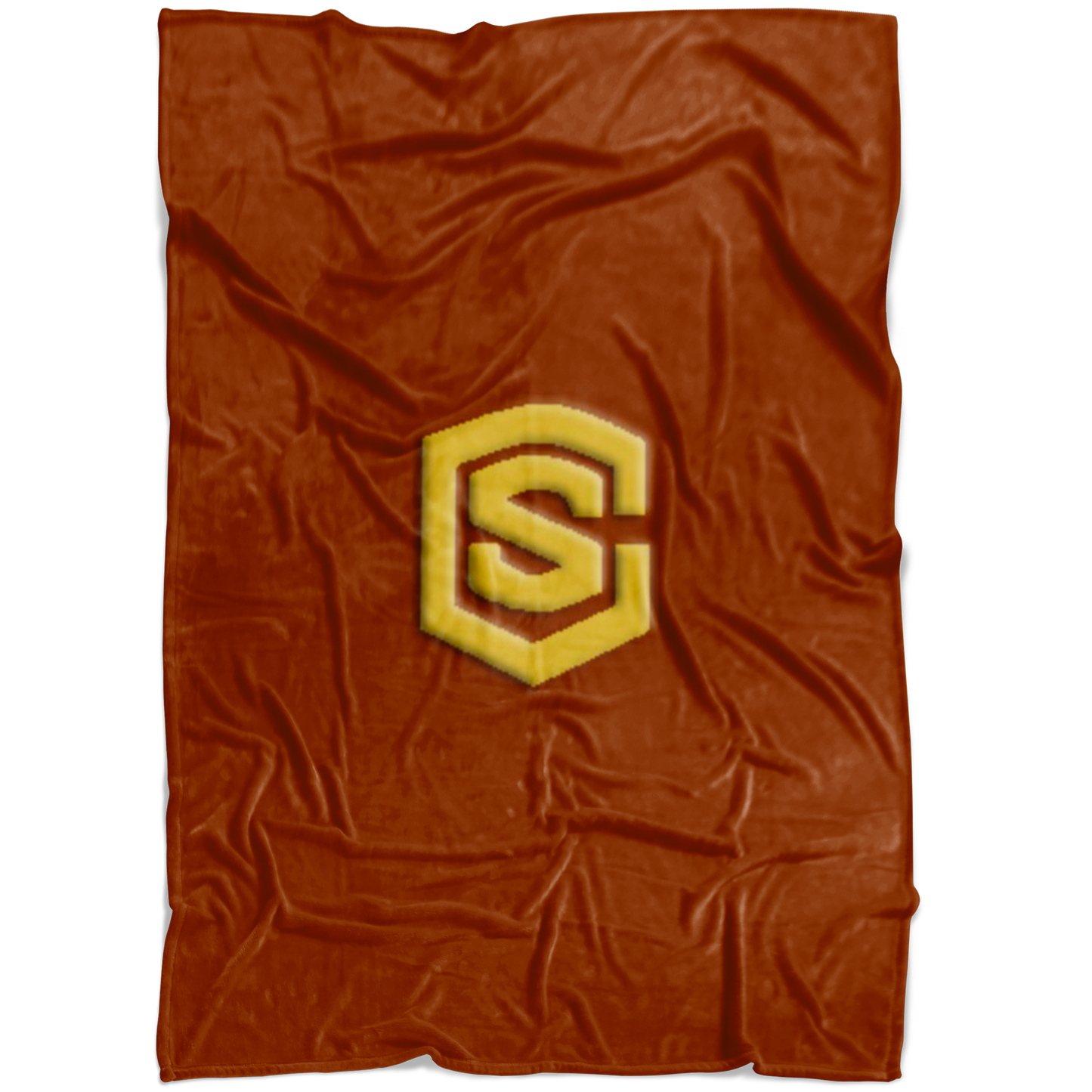 Brown Fleece Blanket Gold Logo